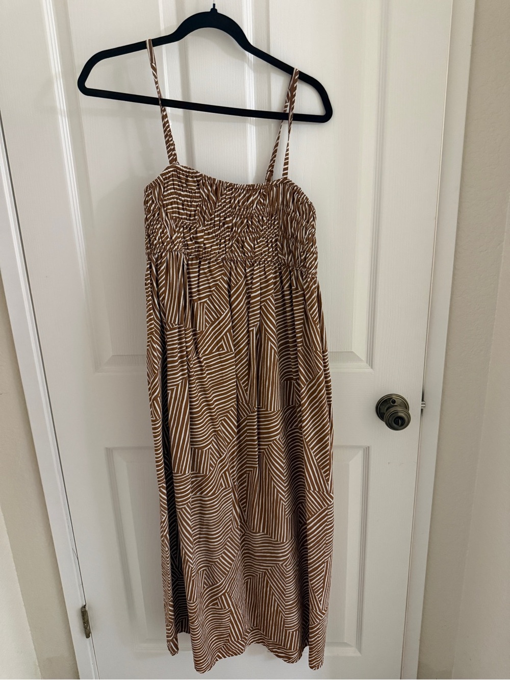 a new day Brown Geometric Strappy Maxi Dress